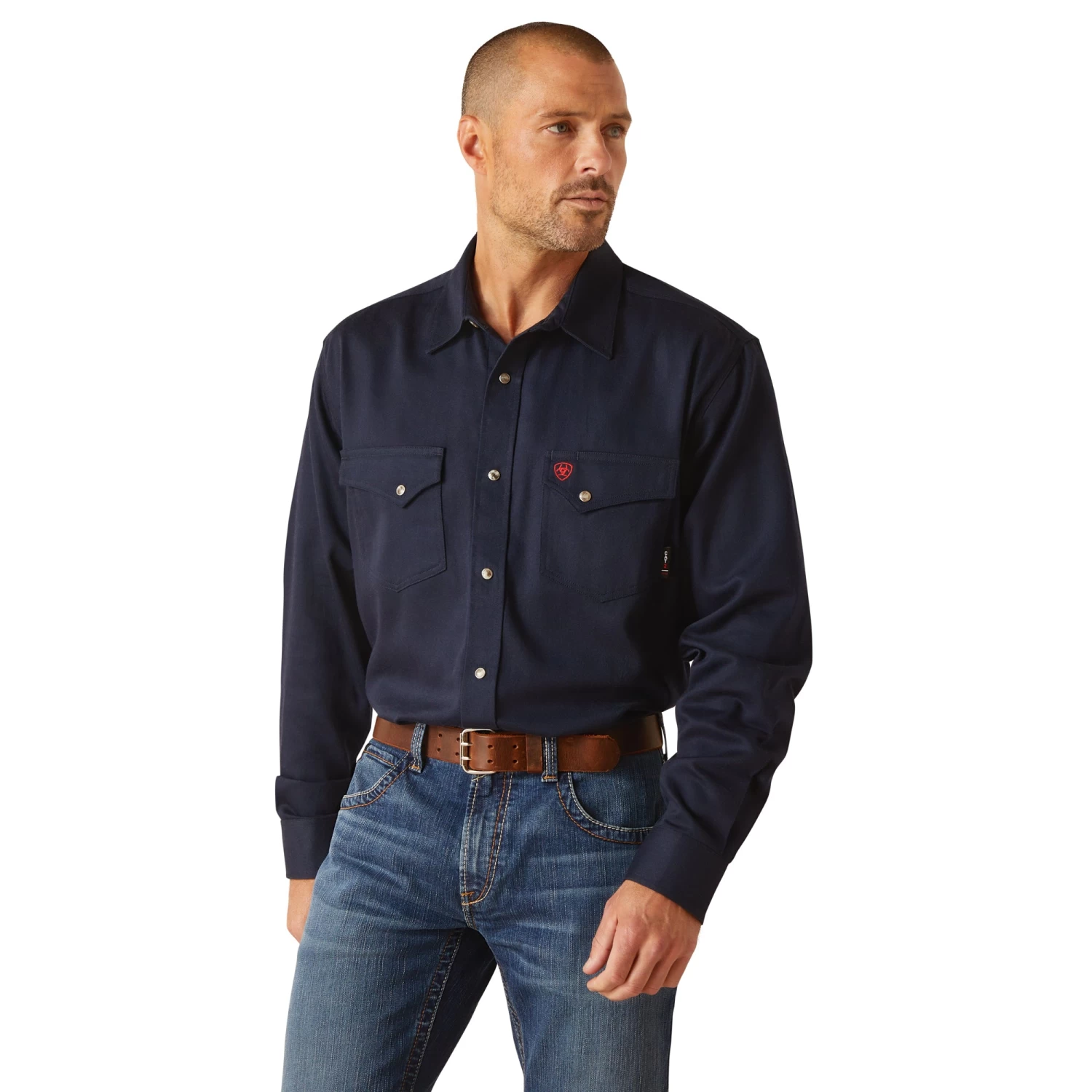 Ariat Men's FR Solid Navy Snap Work Shirt 10048489