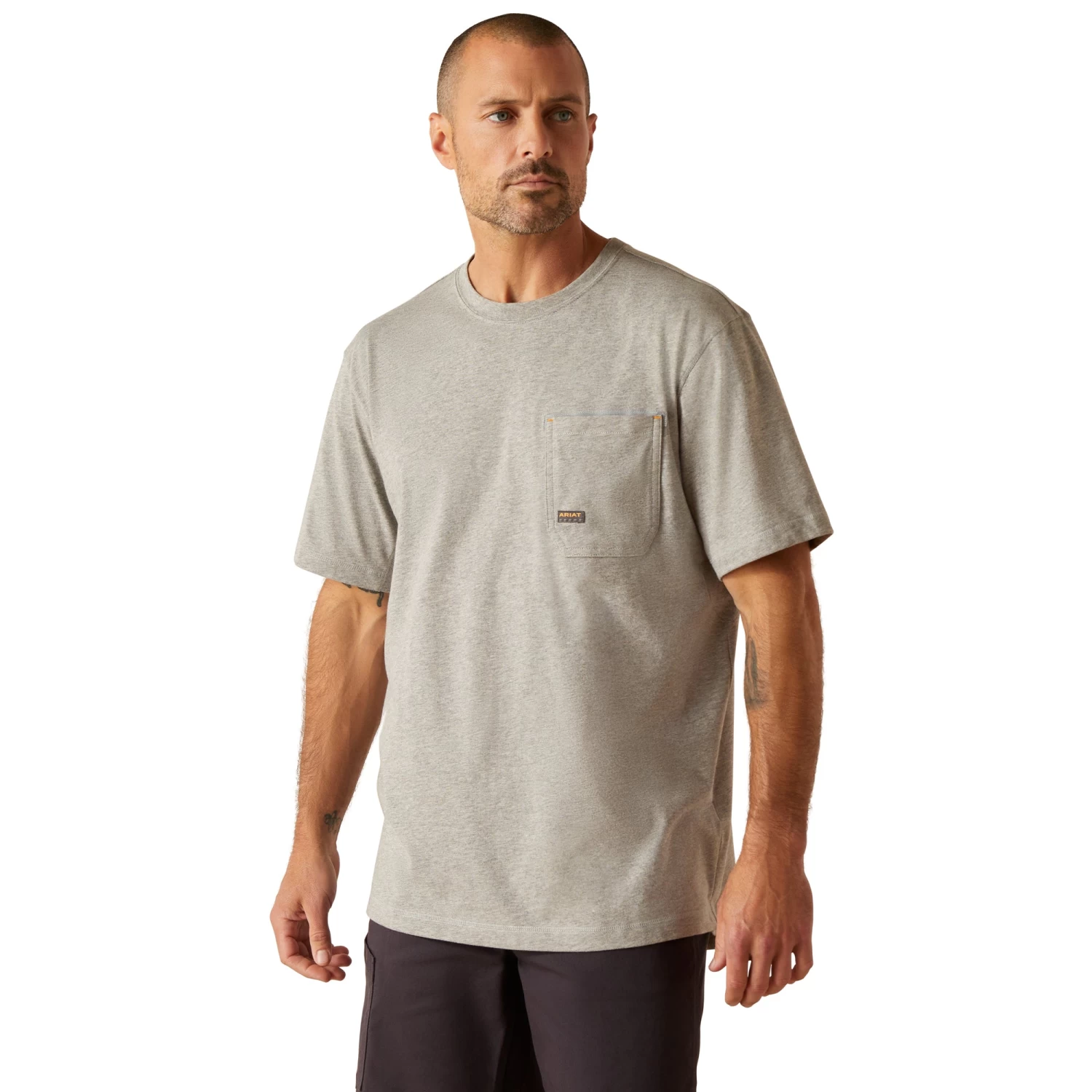 Ariat Men's Rebar Workman Victory Eagle Heather Grey T-Shirt 10048987