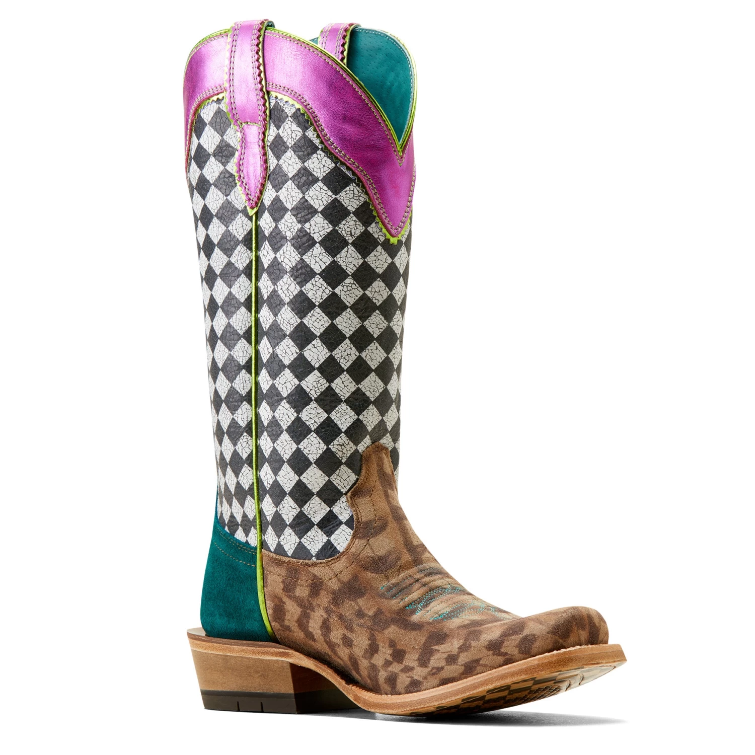 Ariat Ladies Futurity Checkered Hashtag Western Boot 10051022 - Image 3