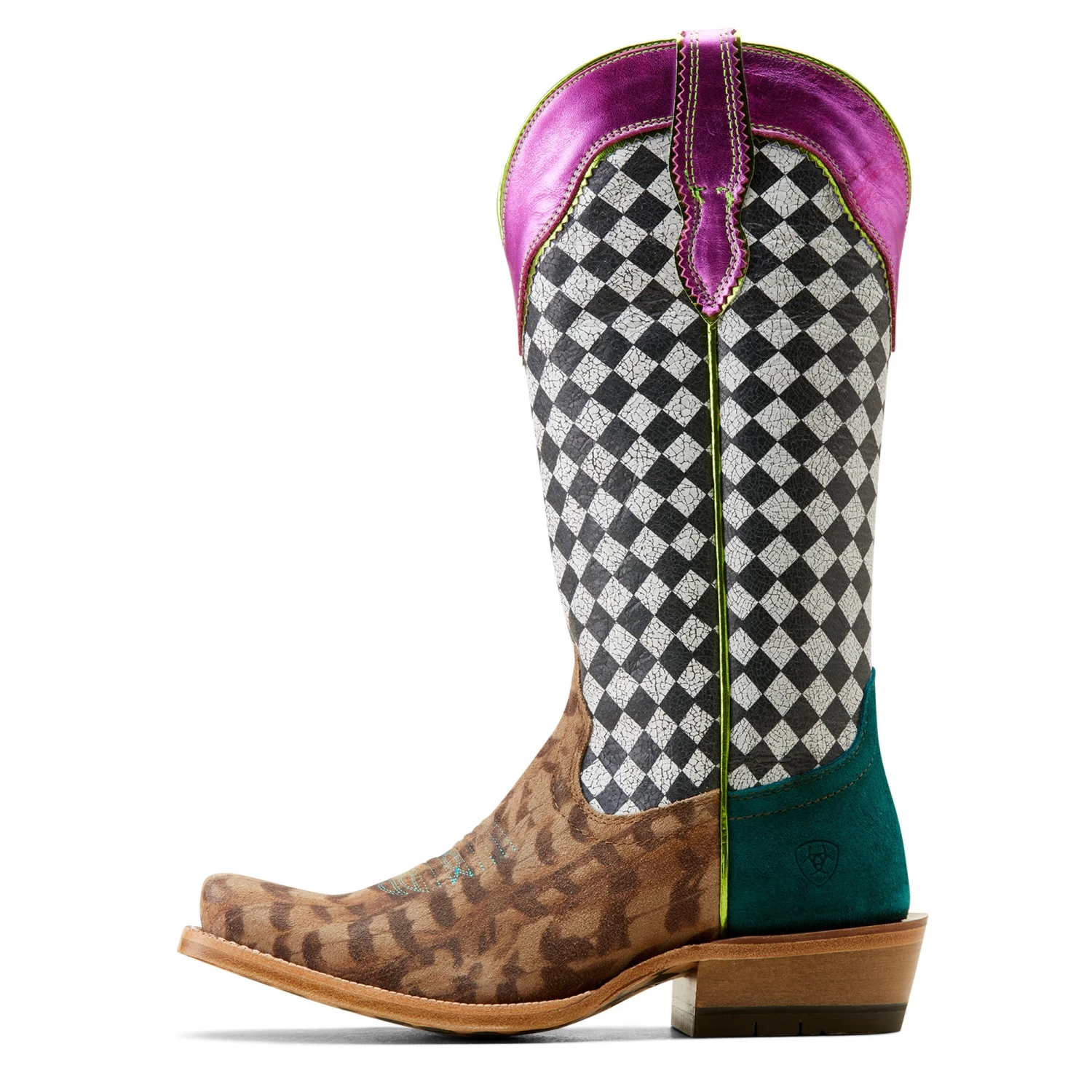 Ariat Ladies Futurity Checkered Hashtag Western Boot 10051022 - Image 4