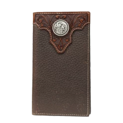 Ariat® Circle Concho Chocolate Brown Leather Rodeo Wallet A3510202
