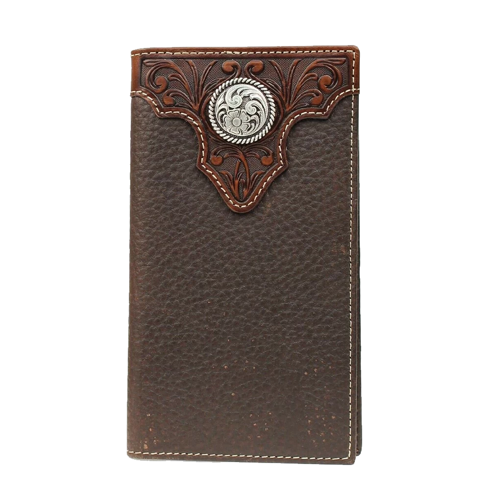 Ariat® Circle Concho Chocolate Brown Leather Rodeo Wallet A3510202